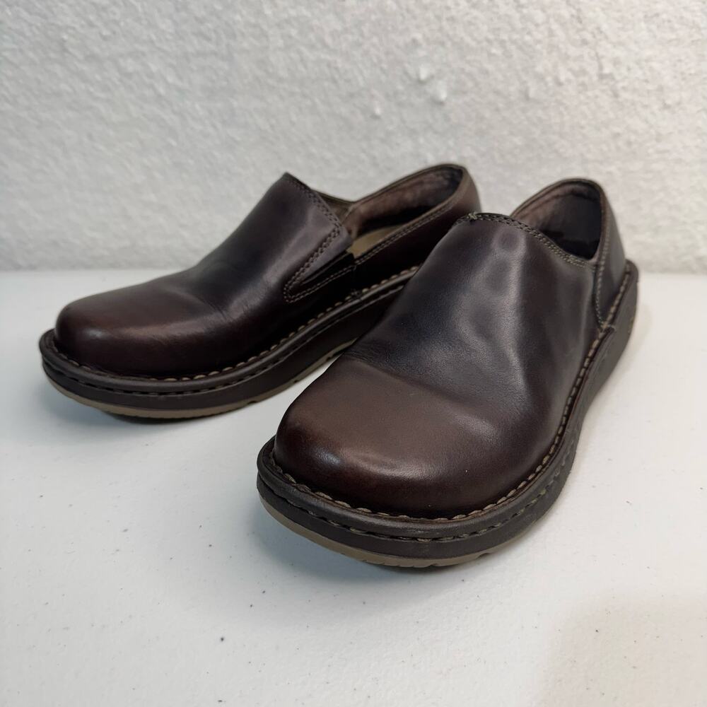 Chaco Zaagh Vibram Gunnison Chocolate Brown Leather Slip-On Loafer Clog Size 10
